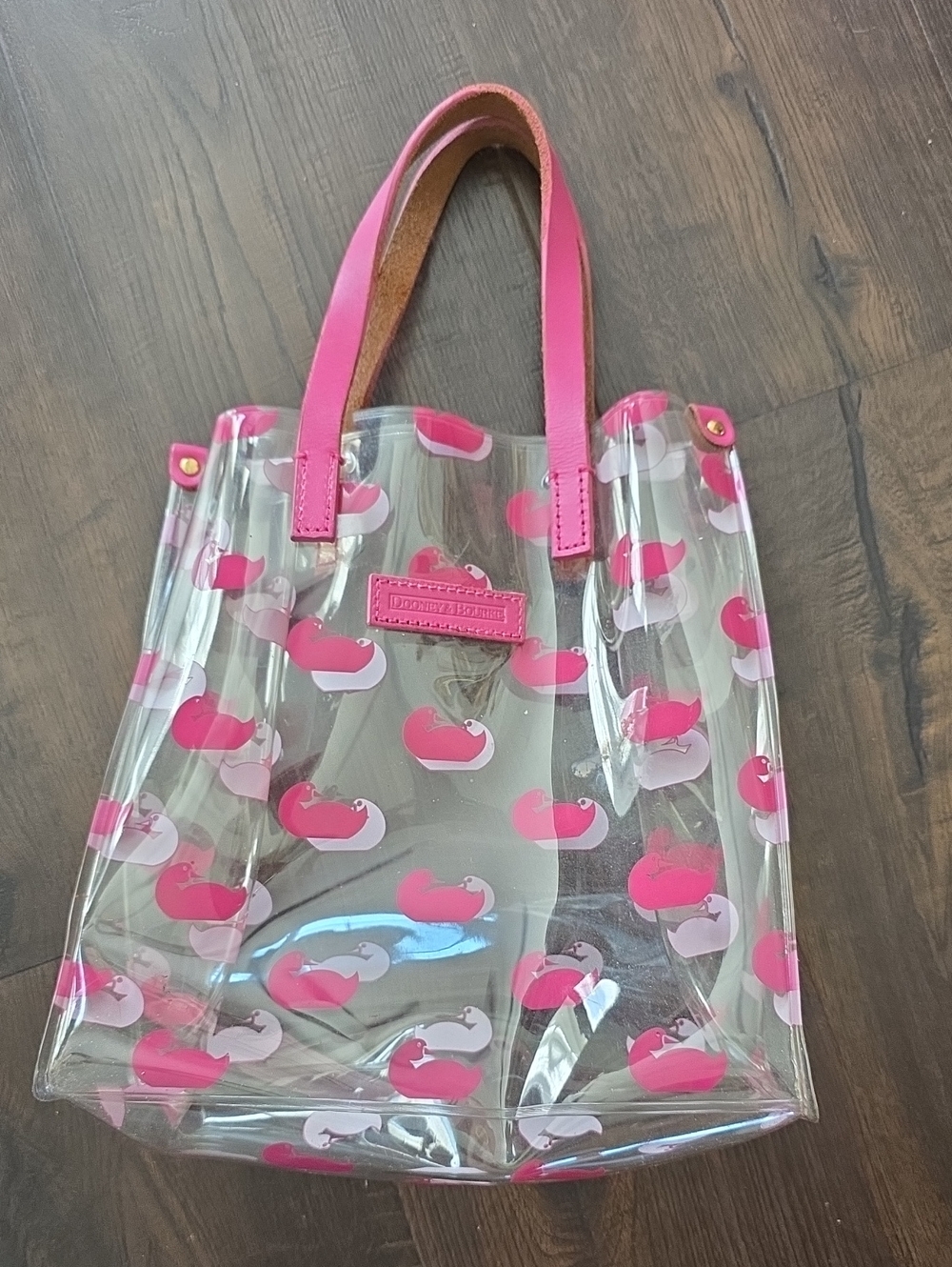 Rare Pink Dooney & Bourke Clear Lunch Tote